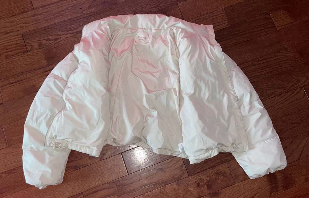 Alter’d State Cream Cropped Puffer Jacket Neutral Cozy Clean Girl M - Picture 8 of 9
